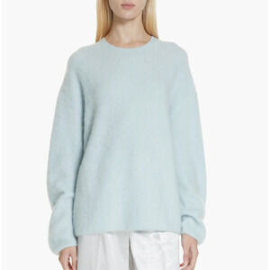 VINCE Women's Oversize Fuzzy Sweater Alpaca Mohair blend in light blue sz L $345